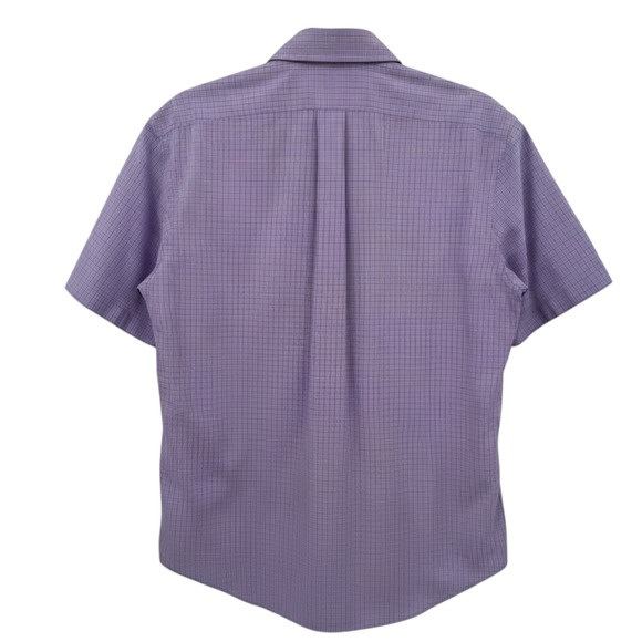 Ralph Lauren Men's‎ M Purple Gingham Check Short Sleeve Shirt Classic Fit Preppy - Picture 2 of 8